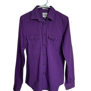 Express Men's Casual Button-Down in Rich Purple